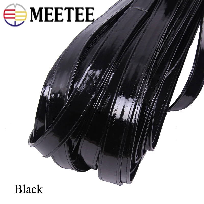 5Meters Meetee 8/10/15/20/25mm Suture PU Leather Cord for Backpack Shoulder Straps DIY Crafts Pet Collar Rope Sewing Accessories