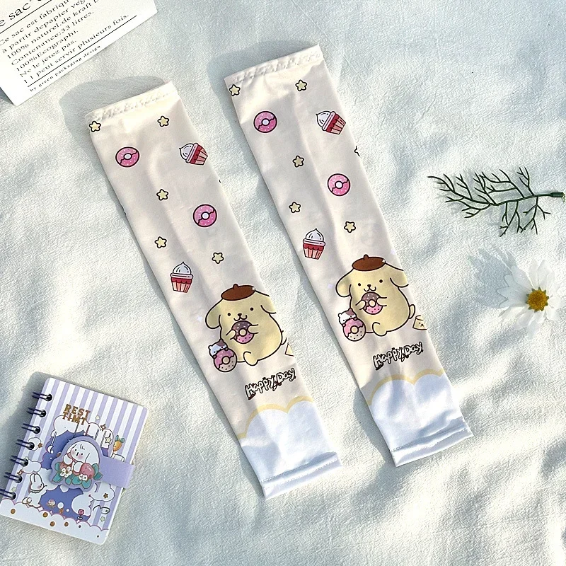 سانريو مرحبا كيتي الجليد كم الكرتون الأطفال الحرير الجليد الصيف في الهواء الطلق غطاء للذراع فتاة الدراجات سريعة الجافة المضادة للأشعة فوق البنفسجية أكمام أذرع تبريد هدية #5