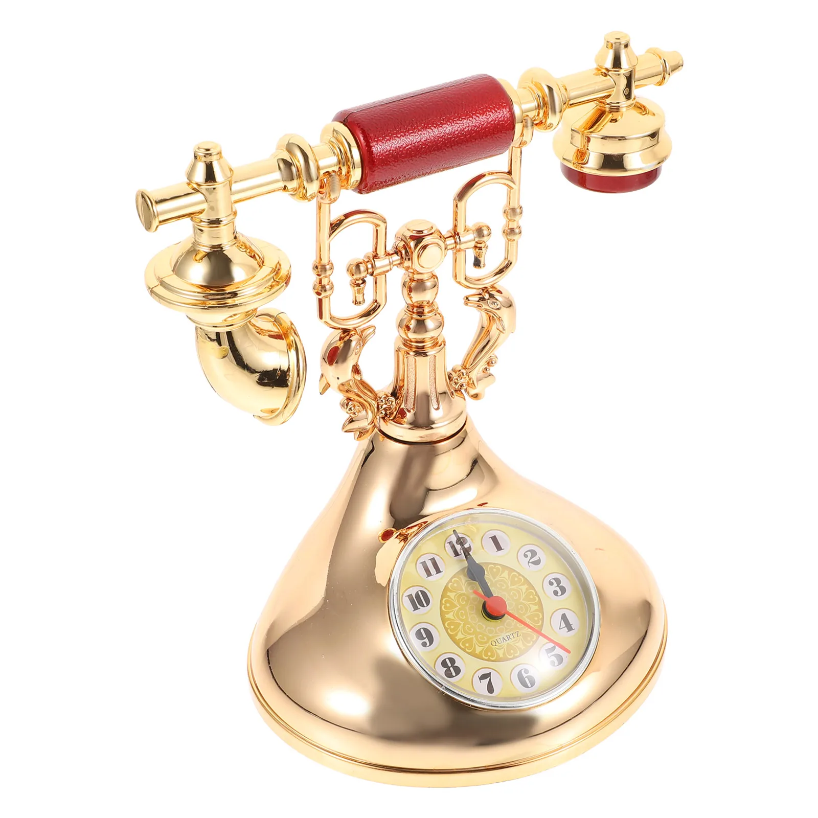 

Retro Telephone Decorative Home nament Vintage Desk Clock Bedroom Office Living Telephone Clock Room Dining Room Decor