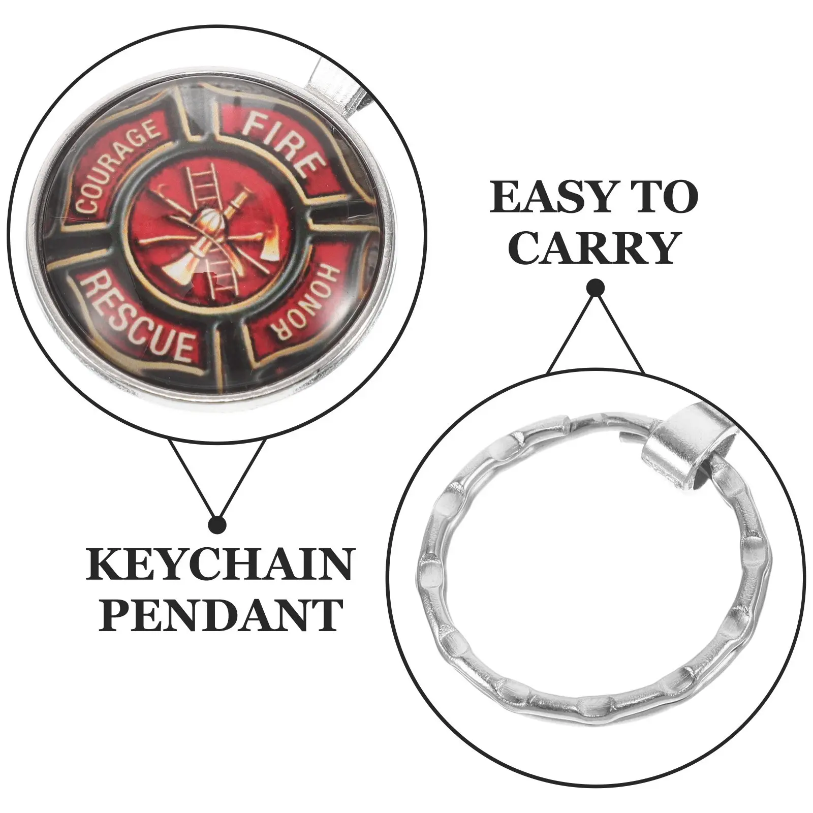 2Pcs Metal Firefighter Keychain Decorative Holder For Bag Hanging Keychain Christmas Stocking Stuffers Pendant