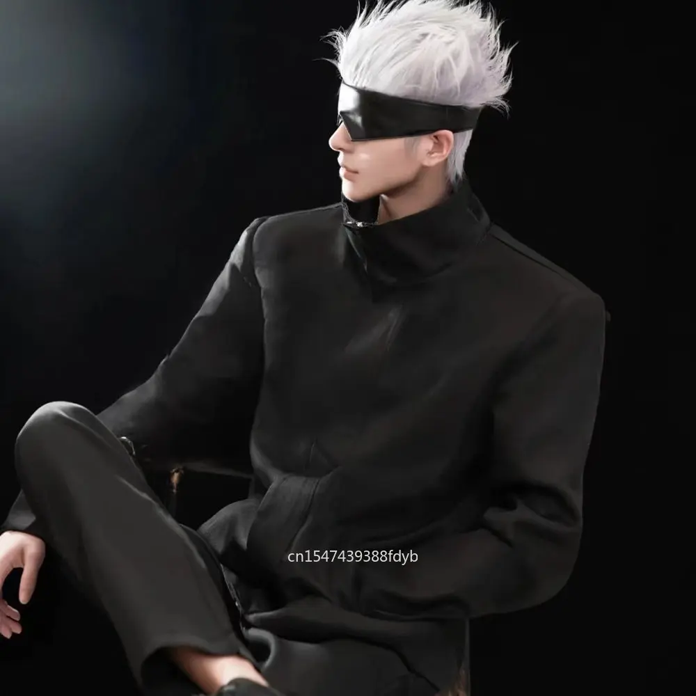 Anime Jujutsu Kaisen Gojo Satoru Cosplay Costume Wig Suit Halloween Christmas Carnival Party Dress Up Unisex Cosplay Uniform