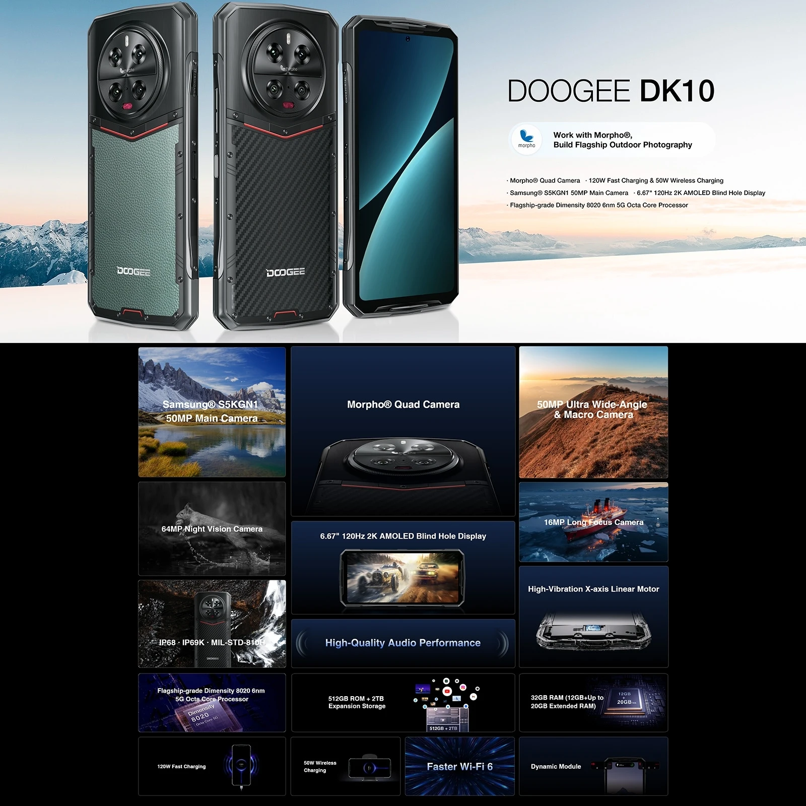 DOOGEE DK10 Rugged Phone 32GB+512GB 6.67