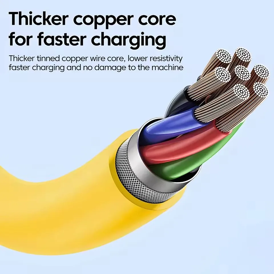 1.5M 65w Fast Charging Cable 4 IN 1 Zinc Alloy USB-C for iPhone 17Pro Usb Type C Cable For Xiaomi Samsung PD Spring Data Cable