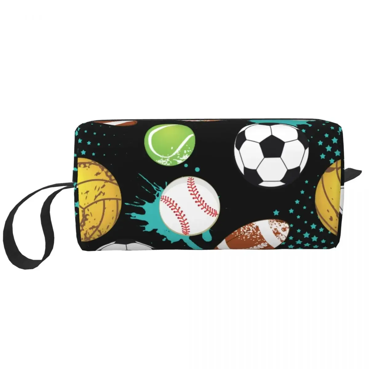 Custom Basketball Soccer Football Baseball Tennis Makeup Bag Women Travel Cosmetic Organizer Cute Storage Toiletry Bags