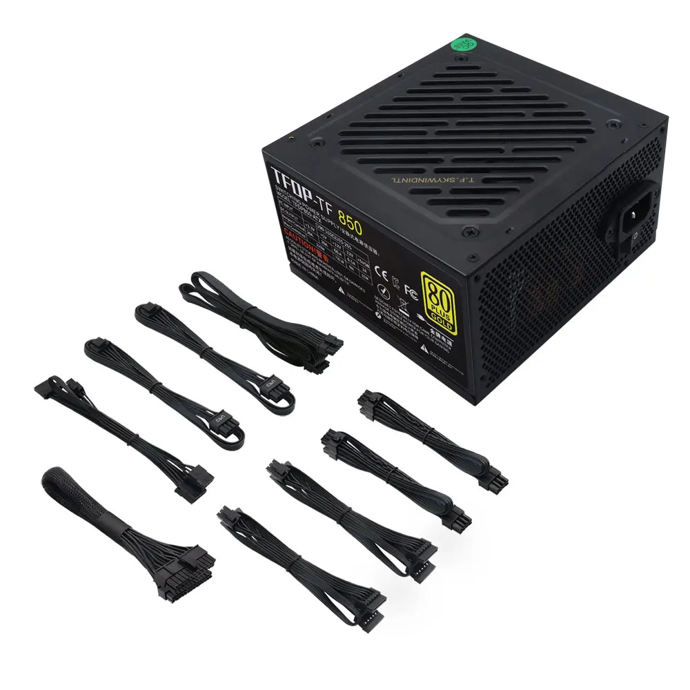 T.F.SKYWINDINTL 850W PSU ATX 3.0 PCIE 5.0 80 Plus Gold Fully Modular Power Supply 100-240V Gaming PSU