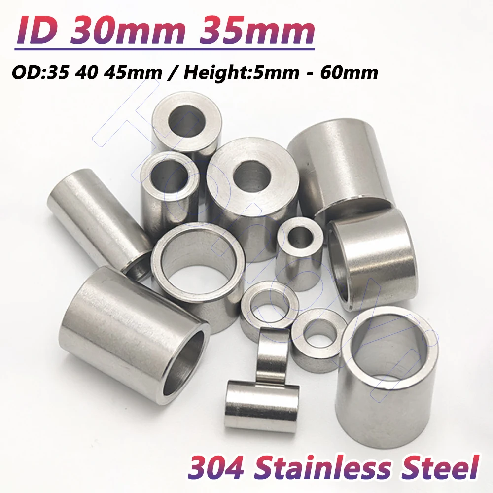 1pcs Inner Diameter 30/35mm 304 Stainless Steel Unthreaded Round Spacer Standoff OD 35 40 45mm Hollow Bushing Sleeve Flat Washer