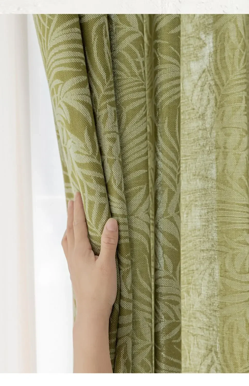 Französische Retro-Vorhänge, transparente Baumwolle und Leinen, verdickte Gaze-Fenstervorhänge für Wohnzimmer, Schlafzimmer, Esszimmer, individuelle Größe – Detail 16