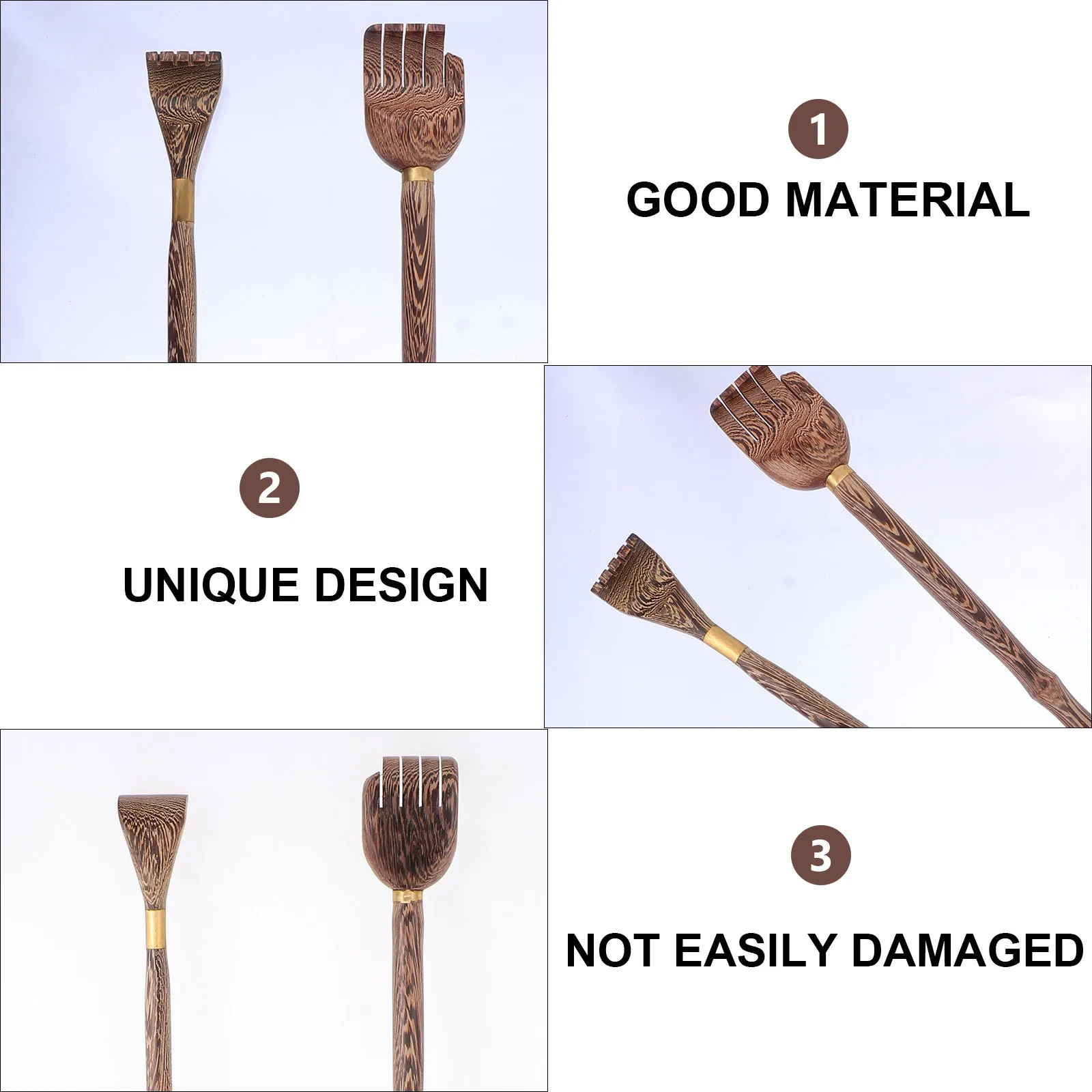 2pcs Wooden Back Scratcher Premium Durable Claw Itch Relief Tool Long Handle For Elderly Pregnant Lightweight Comfortable Back