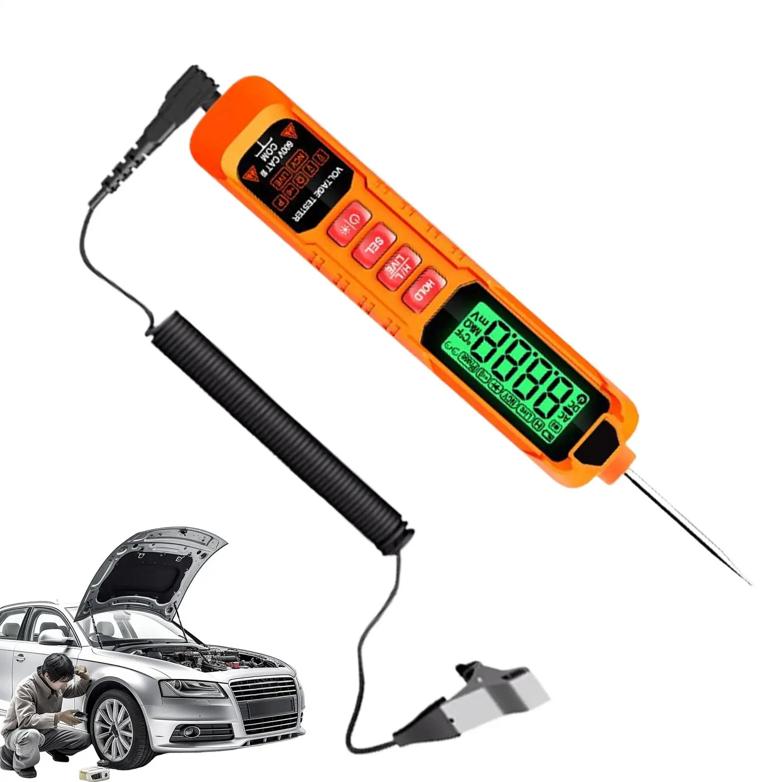 

3-36 В постоянного тока для автомобиля, грузовика, тестер напряжения, цифровой дисплей, электрическая ручка, зонд, ручка, лампочка, автомобильные диагностические инструменты