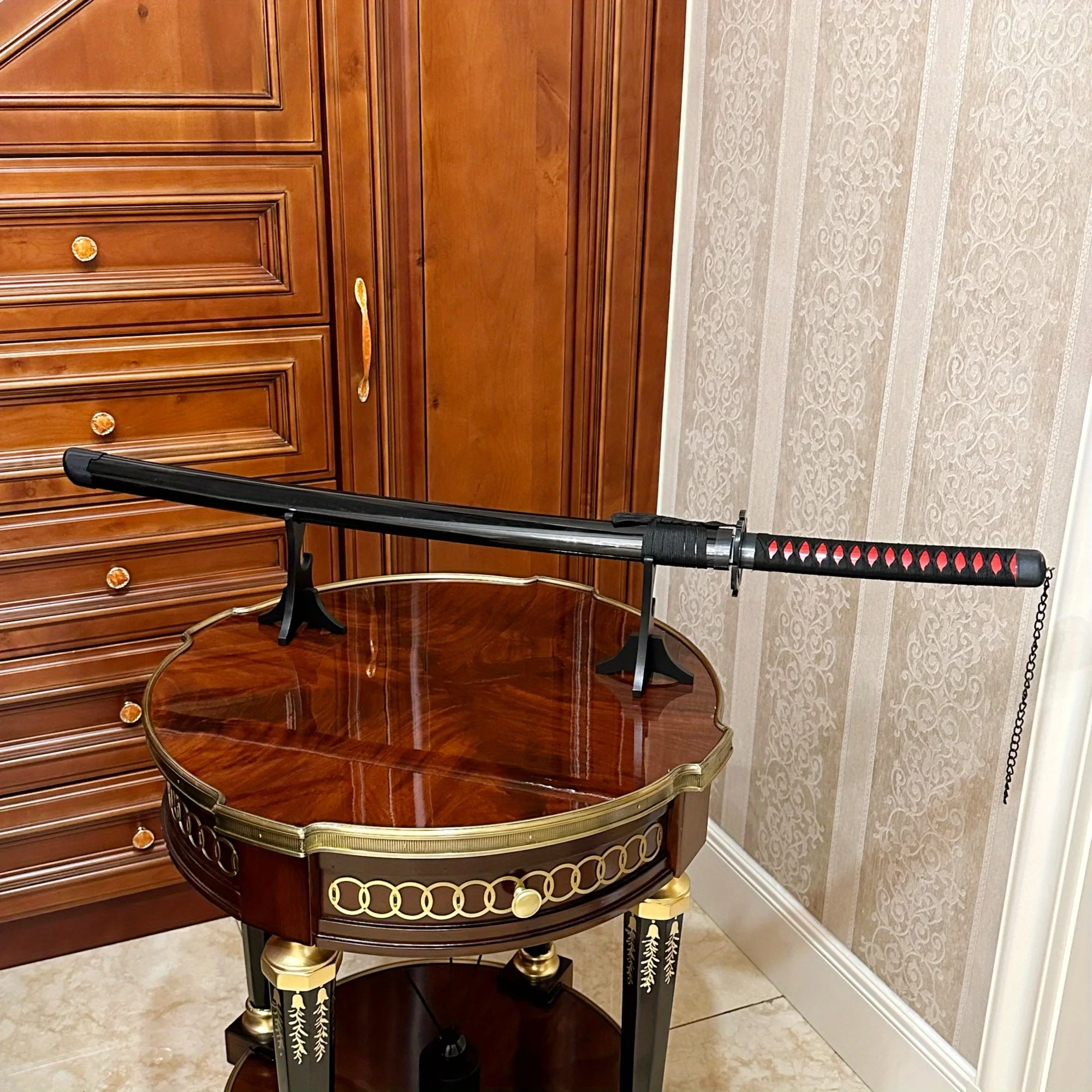 39.3inch Bleach Kurosaki Ichigo Wooden Katana Sword Katana Sabre Original Samurai Sabre Ninja Knife Cosplay Accessories Prop Toy