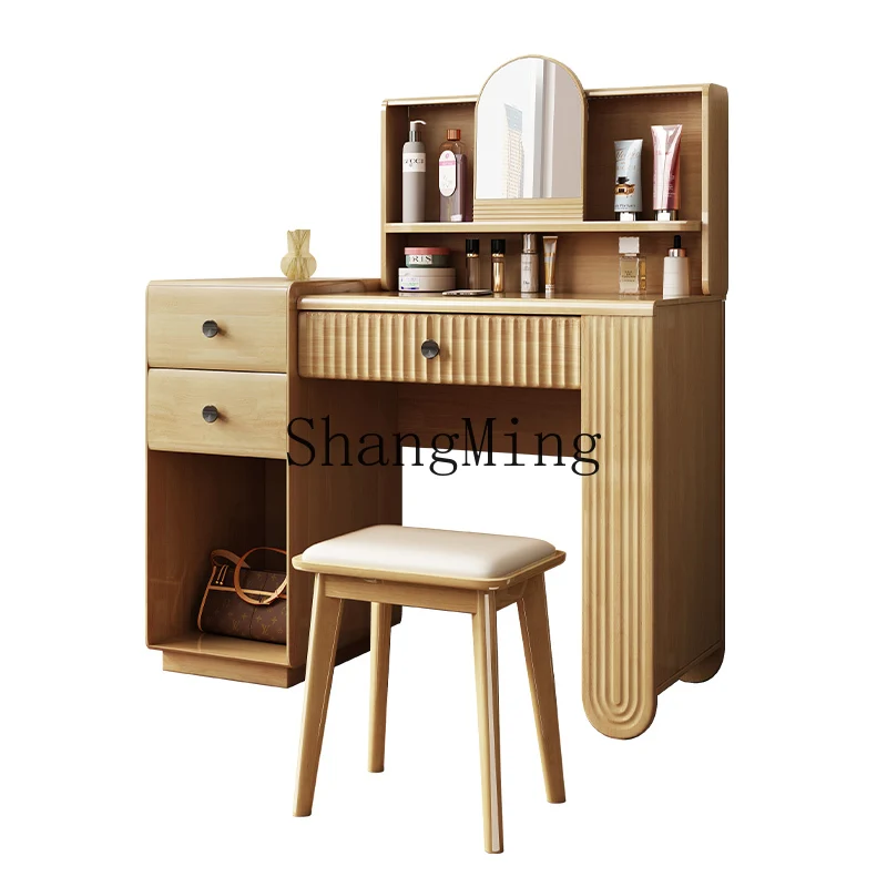 

DHY minimalist all-solid wood dresser bedroom desk makeup table storage storage table