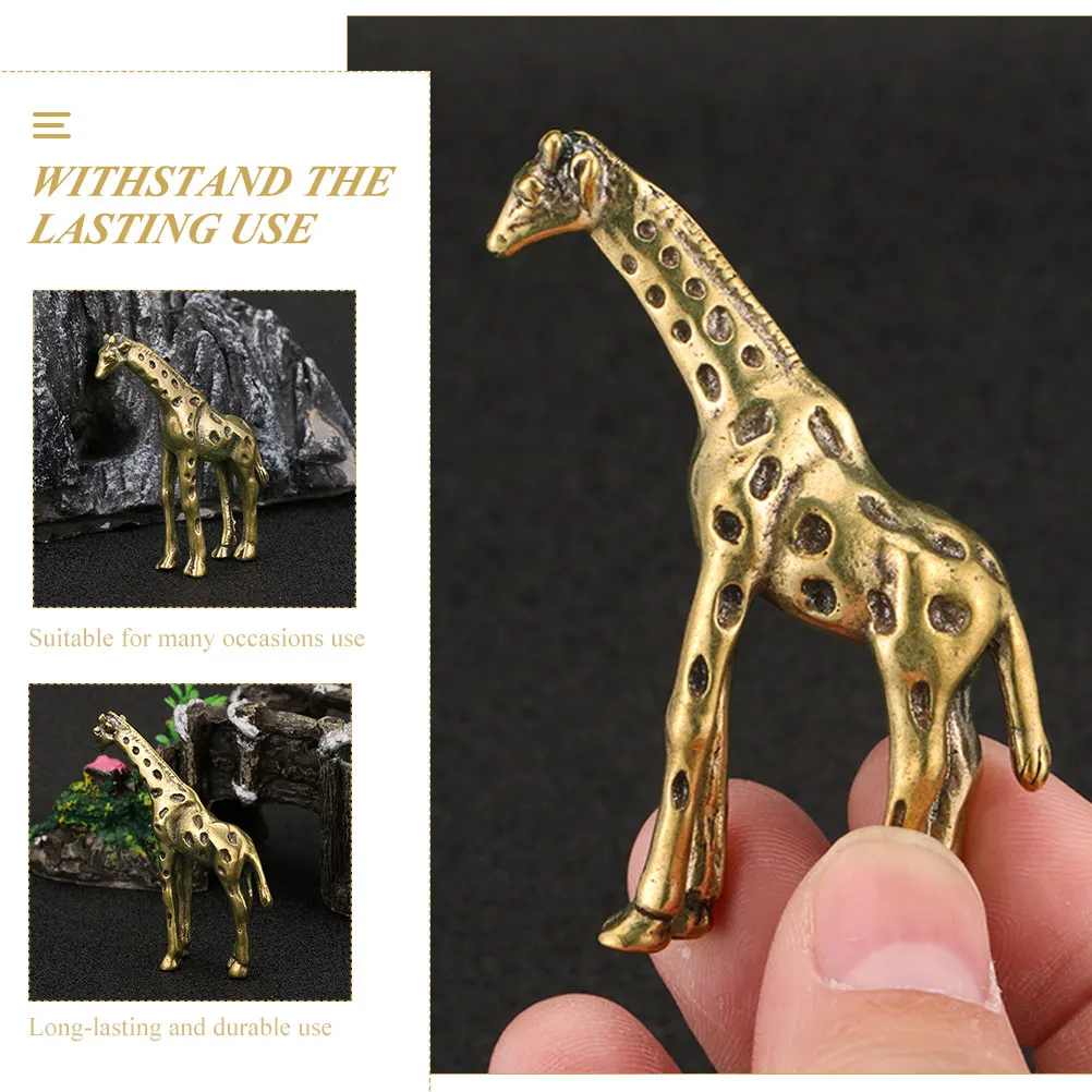 

Exquisite Brass Giraffe Indoor Tabletop Decor Smooth Surface Compact Size Space Saving Ornament Brass Giraffe Statue