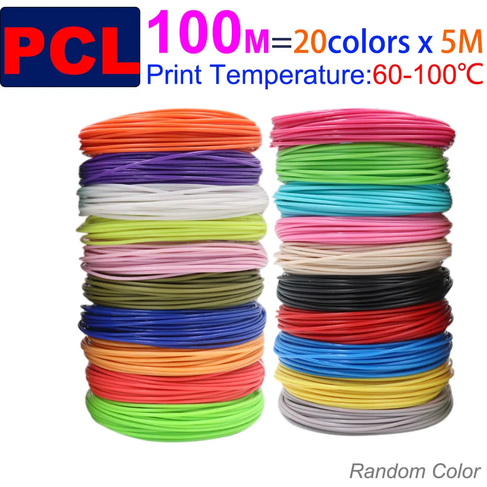 Durchmesser 1,75 mm, farbiges PCL-Filament, geeignet für 3D-Druckstifte bei niedrigen Temperaturen, 50/100/150/200 Meter, rauchfrei, leuchtende Farben – Detail 7