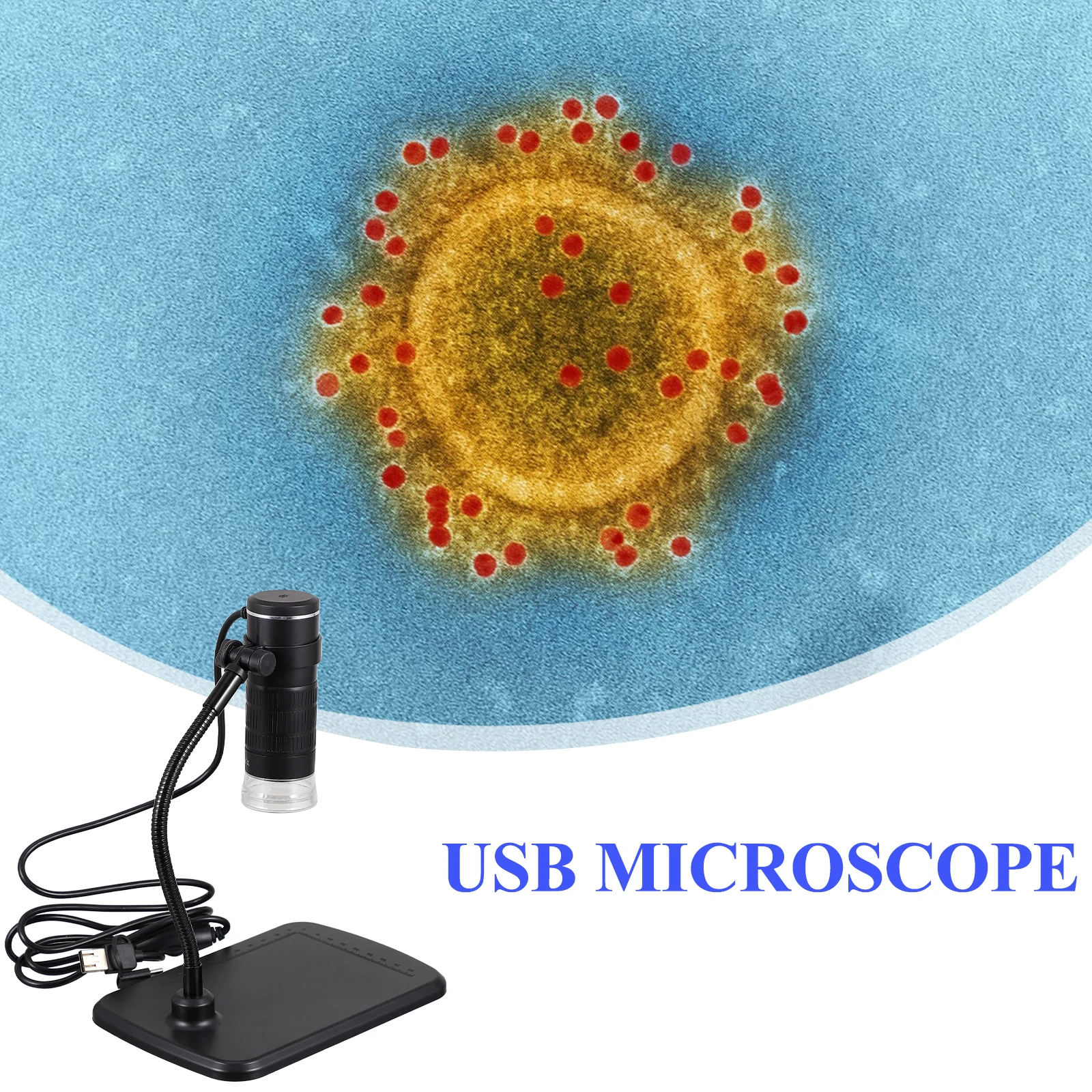

Digital Microscope High Definition USB Magnifier 8LEDs Portable for Exploration Camera Function Digital Microscope Black