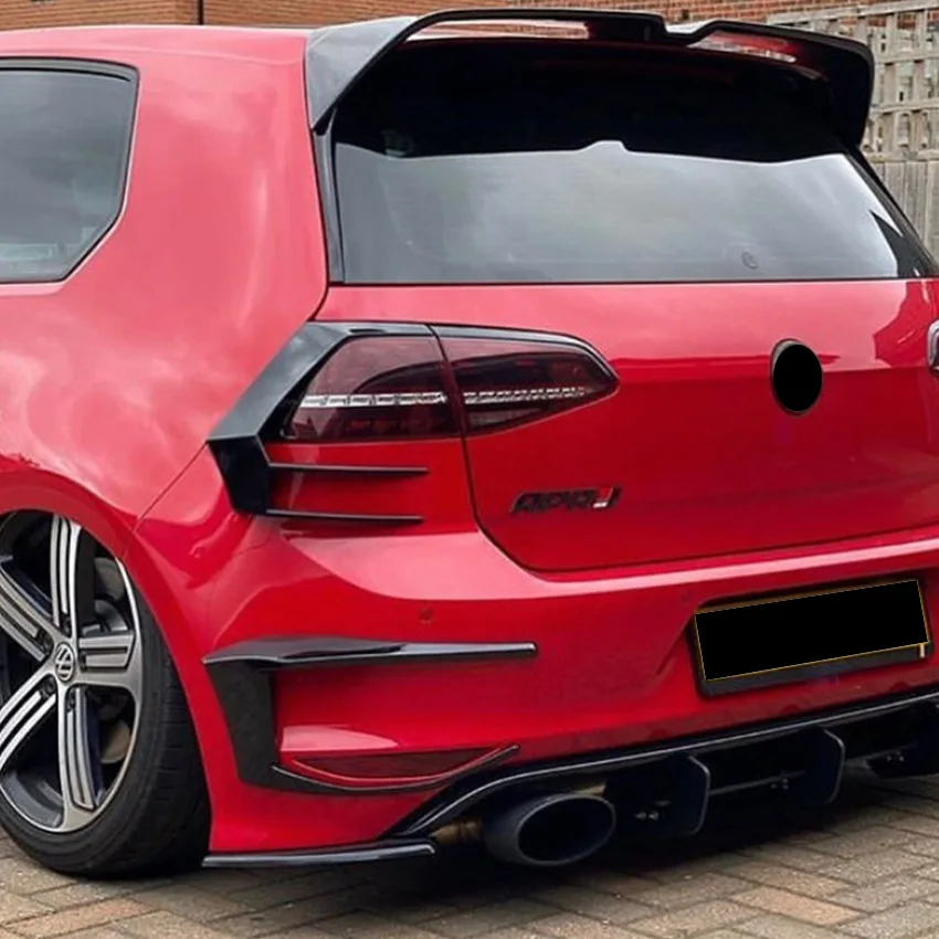 

Для VW Golf 7 GTI GTE GTD TSI TDI R R-Line 2012-2016: Накладка на задний бампер (воздуховод), накладка на задний фонарь, тюнинг, ABS, черный, обвес