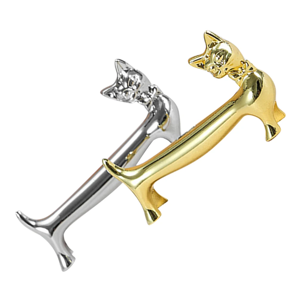 

2Pcs Cute Cat Shape Chopstick Rest Zinc Alloy Spoon Holder Compact Cutlery Stand for Dining Table Home Restaurant Use