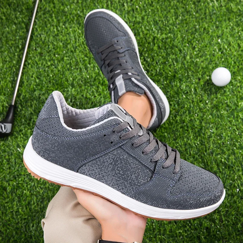 2026 2025 Low Cut Grey Golf Sneakers Men Women Breathable Comfortable Walking Gym Shoes Walking Outdoor Sport Golfing Footwear