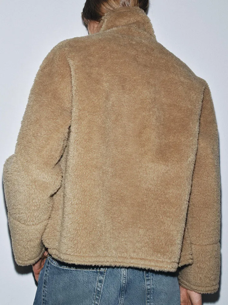 Faionable doble cara de cuero y piel Jaet Stand Collar All-Match elegancia nueva llegada ropa de abrigo ort para mujer 2025 otoño