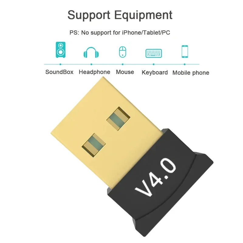 Free Shipping USB Bluetooth 4.0 Adapter Wireless Dongle Compatible V 4.0 USB 2.0 Transmitter Audio Receiver for Windows Laptop