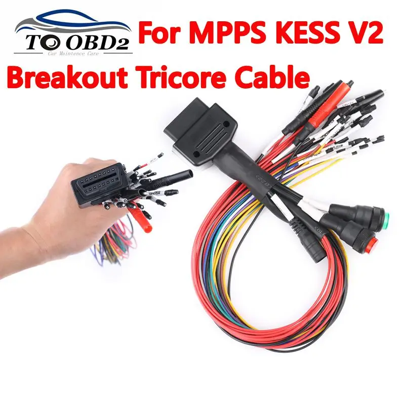 

Профессиональный кабель Breakout Tricore, соединительный кабель OBD2 с полным протоколом, используемый для подключения ECU для программирования ЭБУ для работы MPPS KESSV2