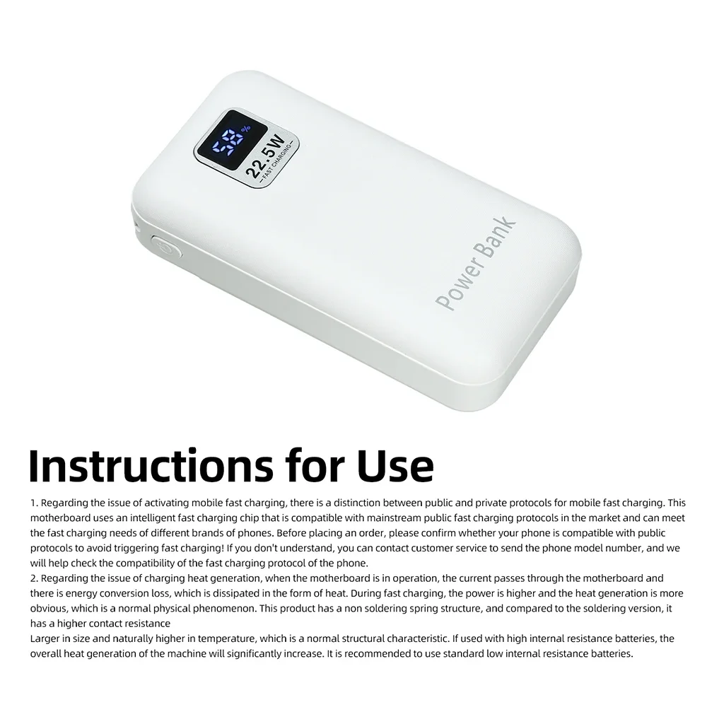 Superschnelles Laden 22,5W Powerbank DIY-Kit Tragbares lötfreies Gehäuse mit Digitalanzeige für 21700-Batterien – Detail 8