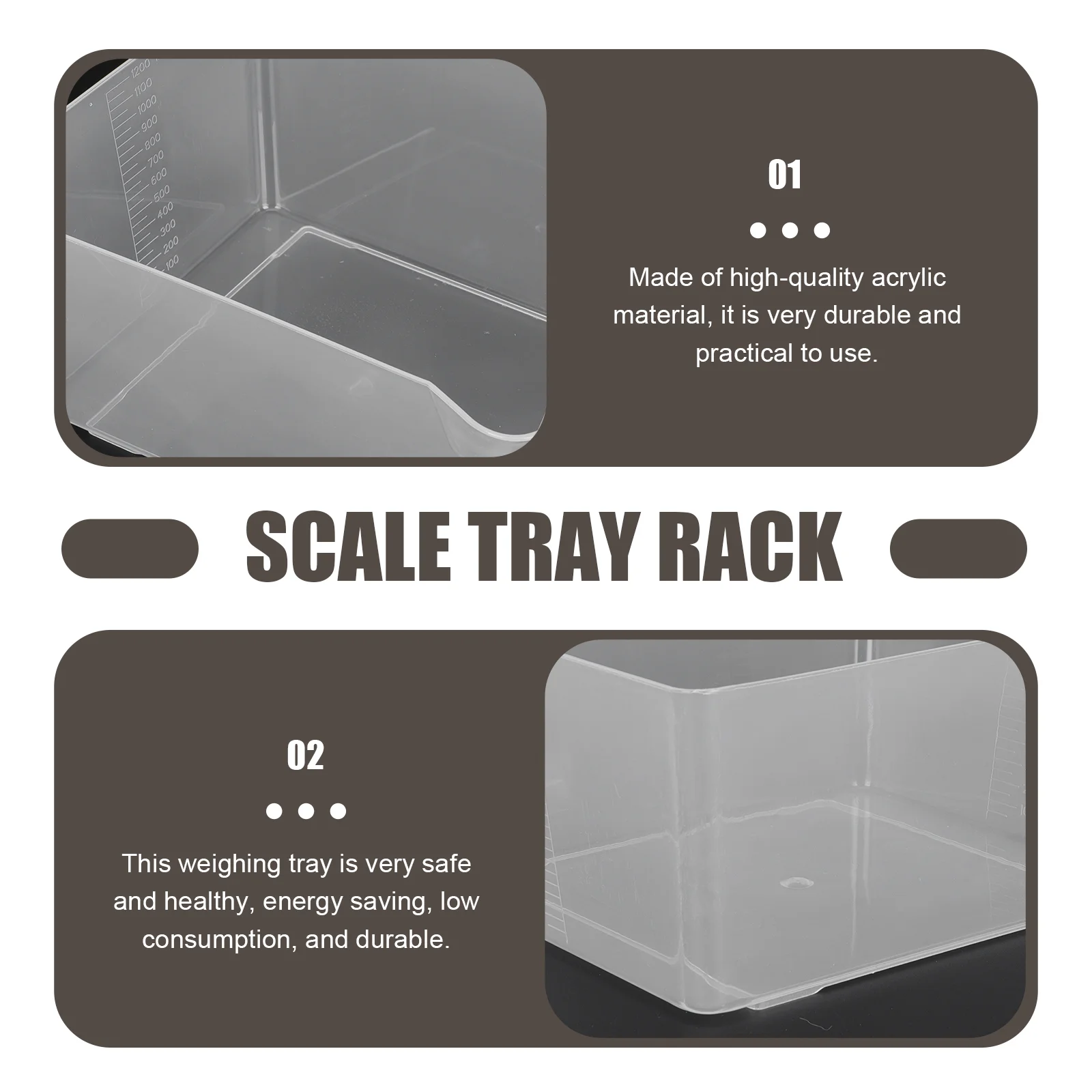 2 Pcs Electronic Scale Tray Digital Kitchen Scales Stackable Balance Pan Bowl for Body Weight Acrylic Trays Storage