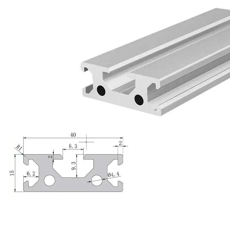 2PCS 1540 Aluminum Profile Extrusion Frame 100-550mm Anodized Linear Rail for CNC 3D Printer Workbenc Engraving Machine