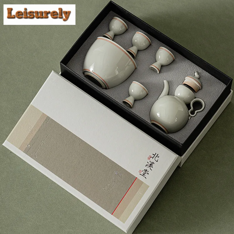 Beixitang Japanese Ceramic Sake Wine Set Consumer And Commercial Wine Warmer Hot Wine Hot Wine Jug Dispenser Barware Set Gifts