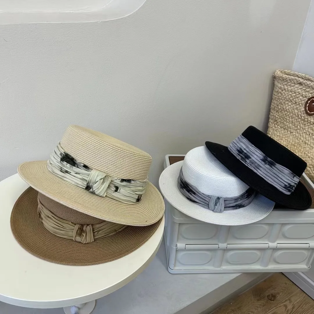 Straw Hat For Women Summernew Arrival Seaside Travel Vacation Style Short Brim Sun Hat Flat Brim Top Hat Sun Hat Sun Protection