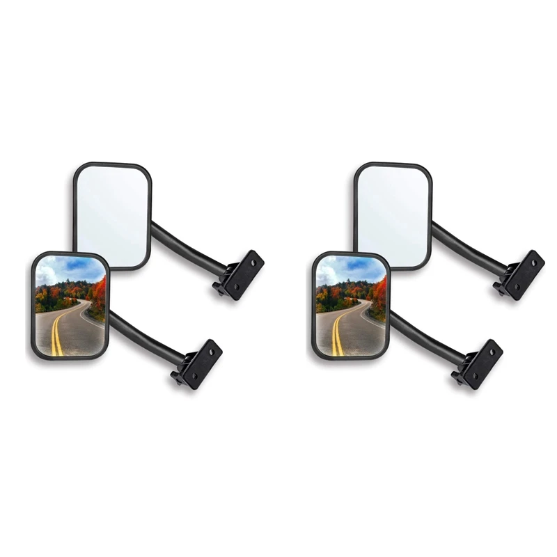 

Door Off Mirror For Jeep Wrangler TJ JK 4 Off-Road Morror Rectangular Mirrors Side View Mirror, 4 Pack