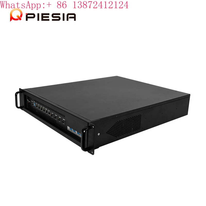 Piesia 2U Rack Case 4 *SFP 10G 6 LAN Mikrotik PSU 12th LGA 1700 Industrial Firewall Pfsense Mini PC 2U Server Rack Mount Chassis