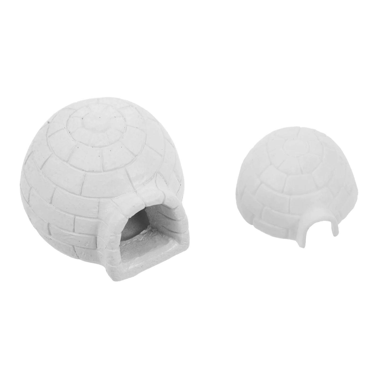 

2pcs Miniature Arctic Ornaments Micro Landscape Snow Scene Diy Tiny Igloo Figurines Resin Ice Decor For Winter Wonderland