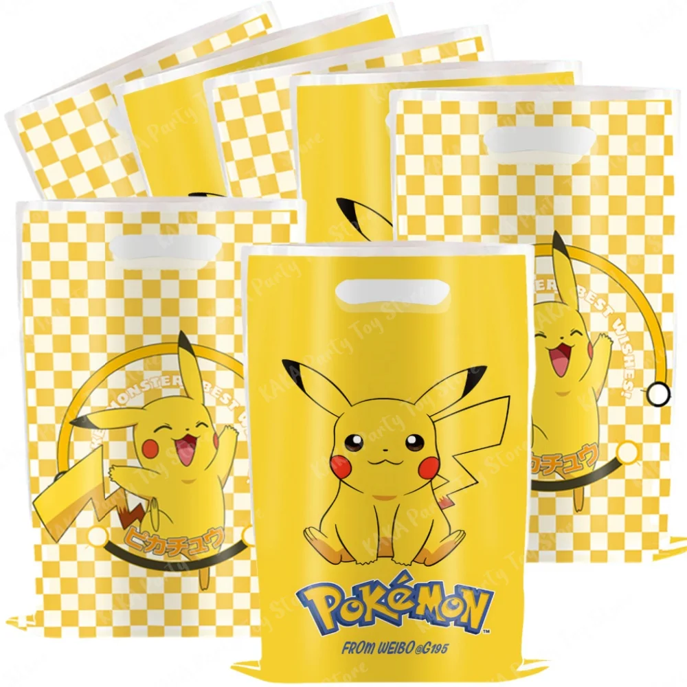 Pokemon Birthday Party Supplies Pikachu Double Sided Candy Bags Party Favor Gift Bags Goodie Bags Baby Shower Event Decorations