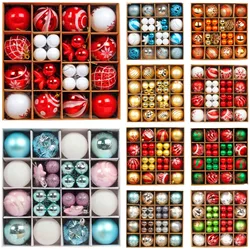44Pcs Christmas Balls Set Decoration Christmas Tree Mixed Balls Hanging Ornament Pendant Christmas Decoration 2025 Navidad Gift