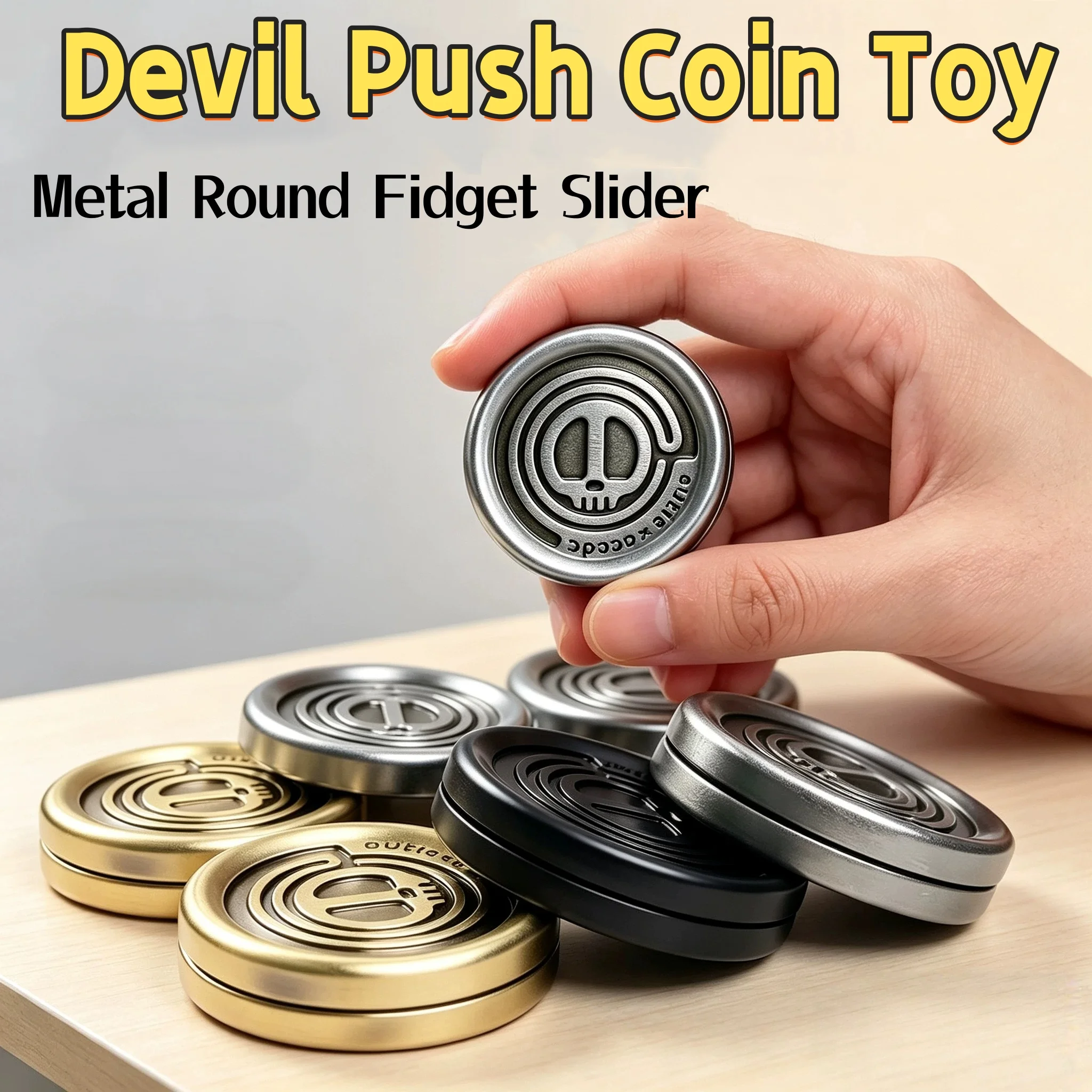 Metal EDC Stress Relief Toy Magnetic Fidget Coins Adult EDC Sensory Toy for Autism Devil Milk Cap Stress Spinner Adult Gift