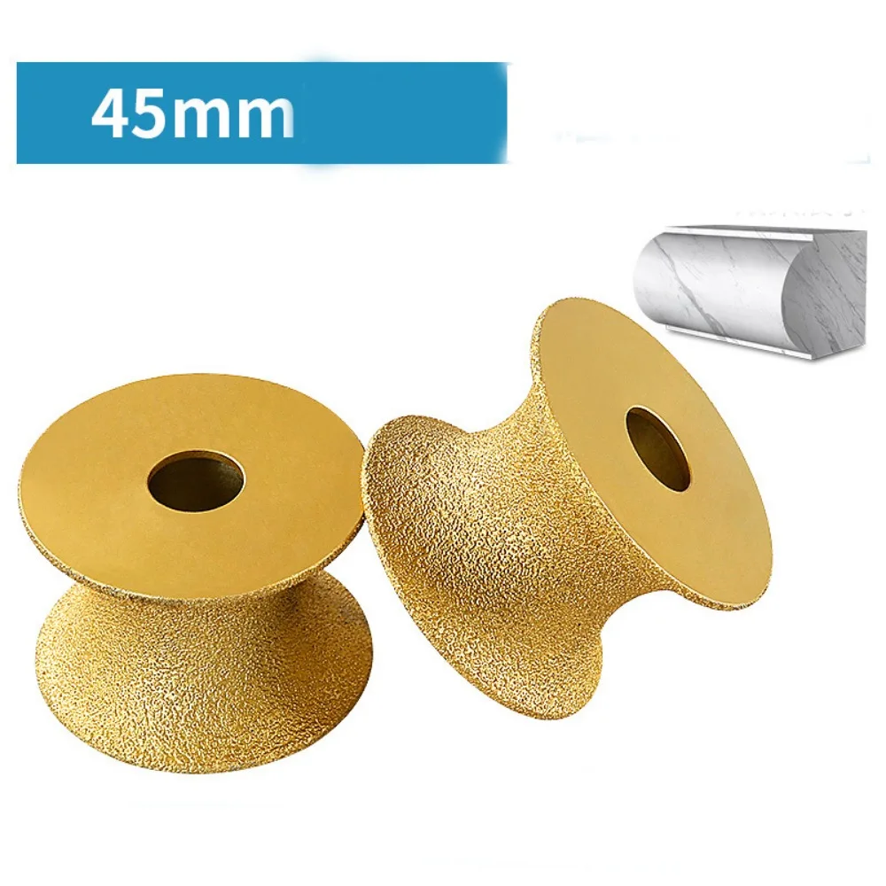 

25-50mm Profile Grinding Wheel Bore 20mm Dia 75mm Ceramic Edging Wheel Dry Vacuum Brazed Full Bullnose Edge