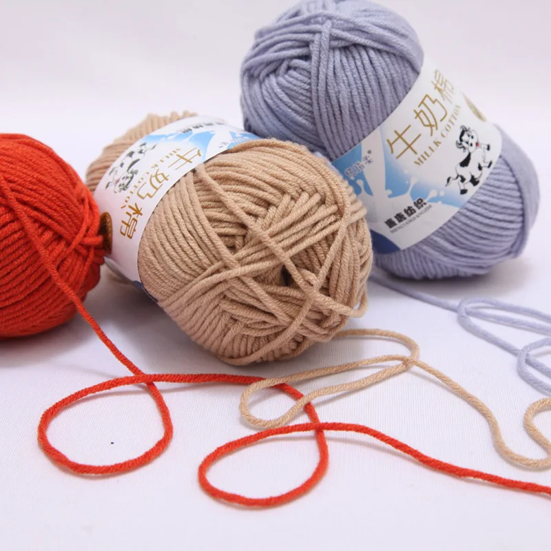 

10 шт., 500 г, 5 слоев, молочная хлопковая пряжа, аксессуары для вязания крючком, детская пряжа для куклы-свитера «сделай сам»