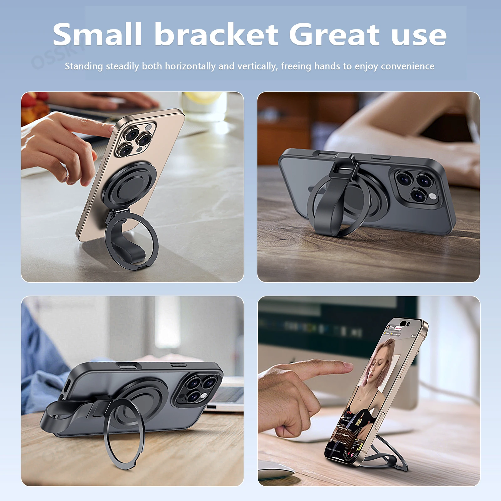 OSSKY H7Pro Dwustronny Magnetyczny Uchwyt na Telefon Uniwersalny Stojak Przenośny do Telefonu Komórkowego Kuchenny Leniwy Uchwyt na Smartfona — zdjęcie produktu 6