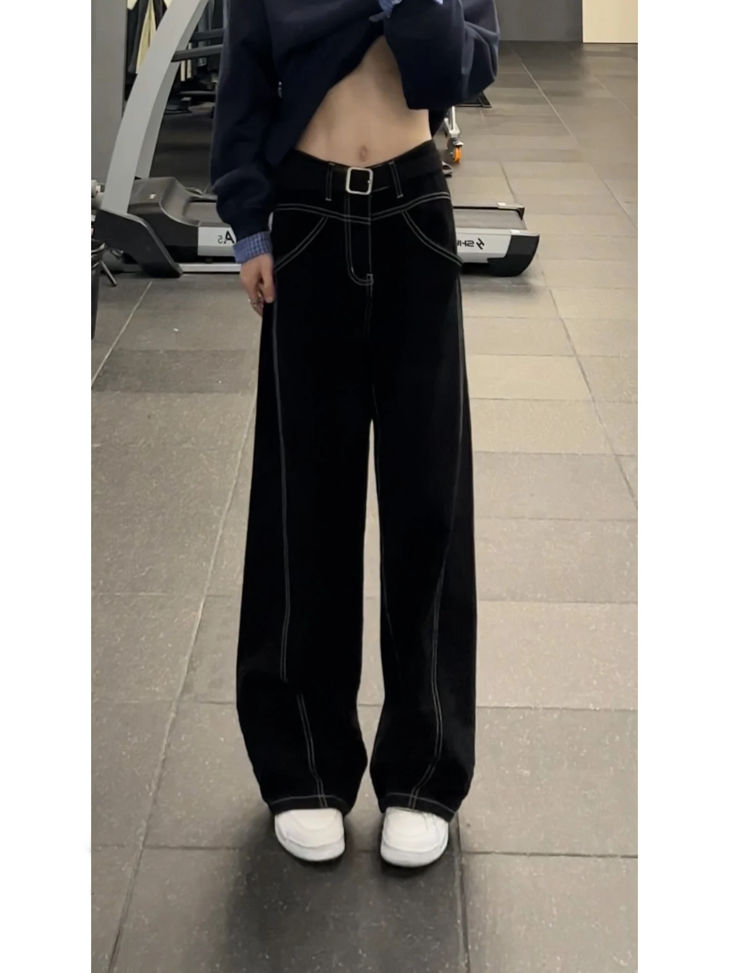 

Мужские джинсы Bla с широкими штанинами, свободного кроя, в стиле American Retro, от дизайнерского бренда, осенняя коллекция, повседневная одежда