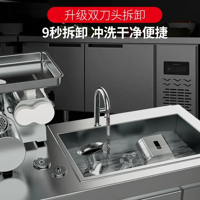 Meat grinder, commercial electric stainless steel desktop multi-function large minced meat slicing enema machine