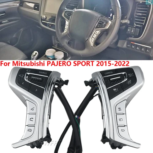 Imagen 1 del producto Interruptores de volante de Control de crucero de teléfono Bluetooth de alta calidad para Mitsubishi PAJERO SPORT 2015-2022 Outlander Delica L200