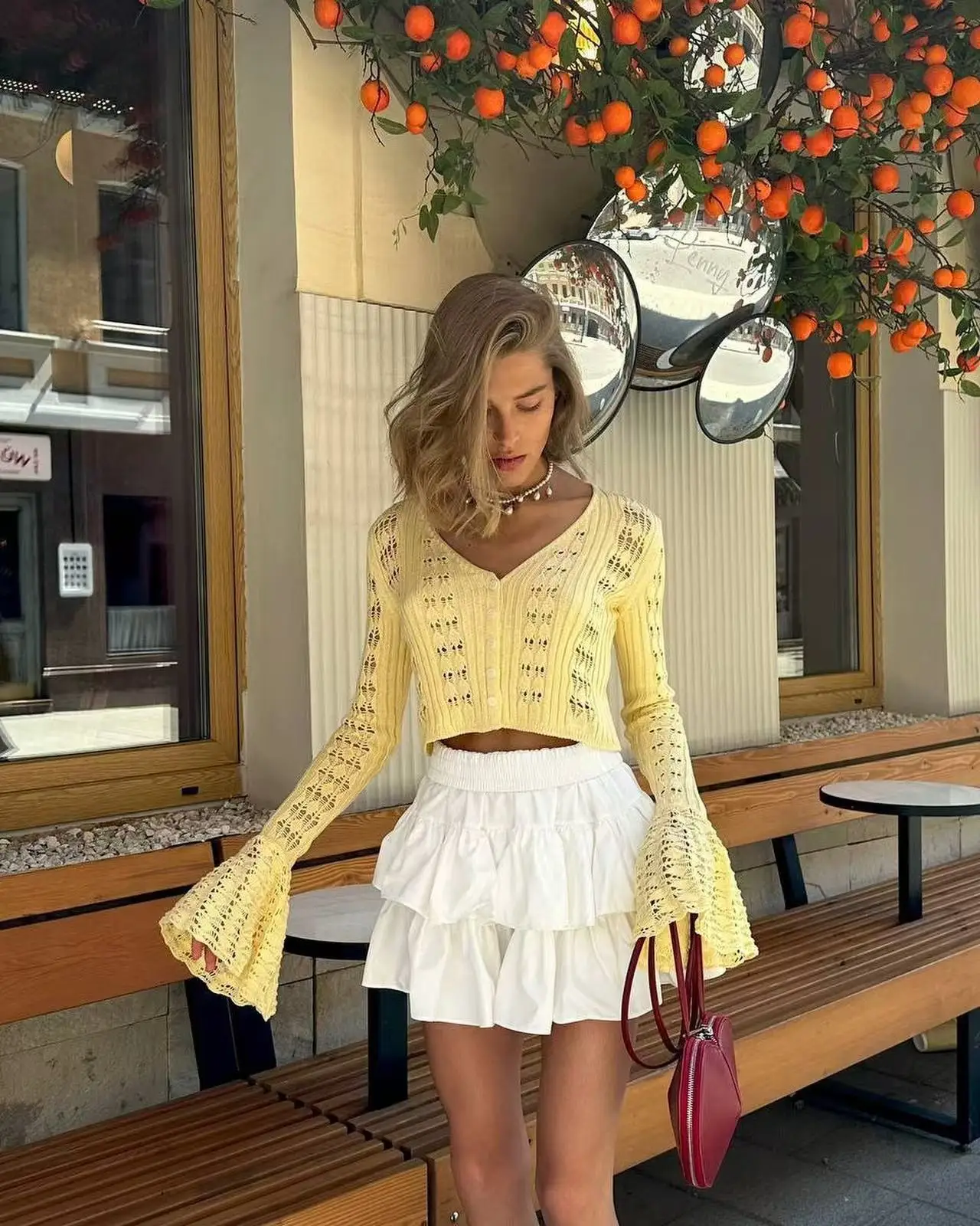 Elegant Casual Sexy Hollow Out Cardiganr Women V-Neck Knit Single Breasted Full Sleeve Top 2025 Summer Fashion New Chic Knitwear