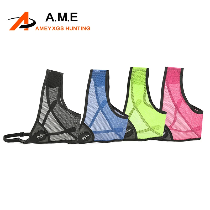 AME Protector de pecho cuero PU ajustable transpirable arco recurvo