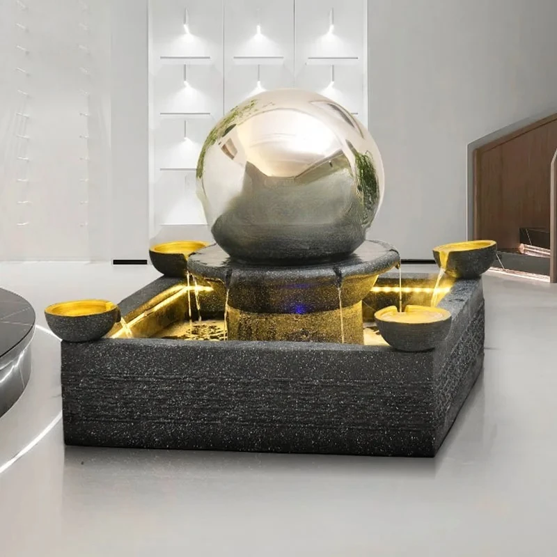 flowing water fountain ornament lucky spherical home decoration living room club office decoration