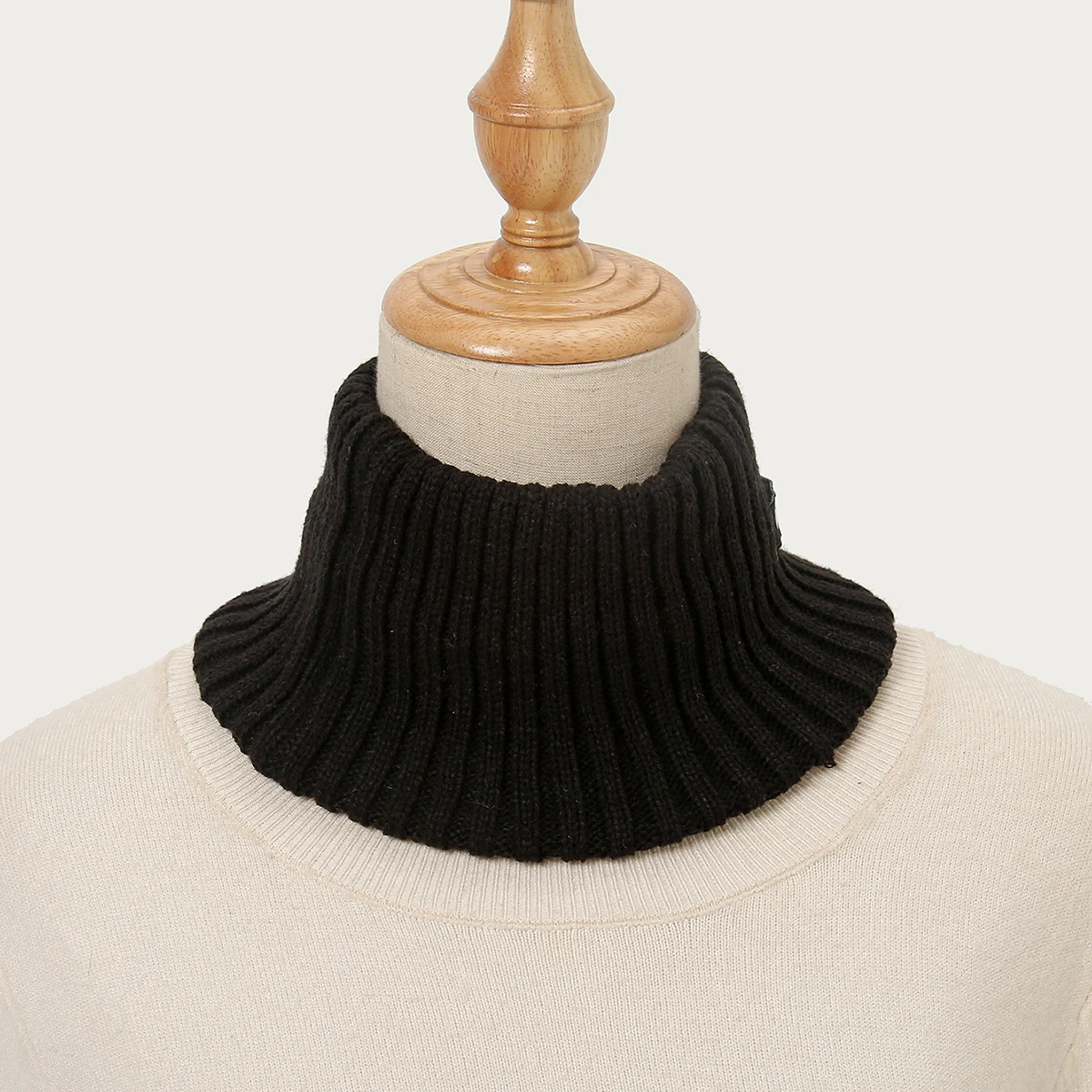 Pañuelo de cuello de Flase desmontable liso para mujer, bufanda de cuello alto, Pullover instantáneo, bufanda cálida de invierno, 33x16cm