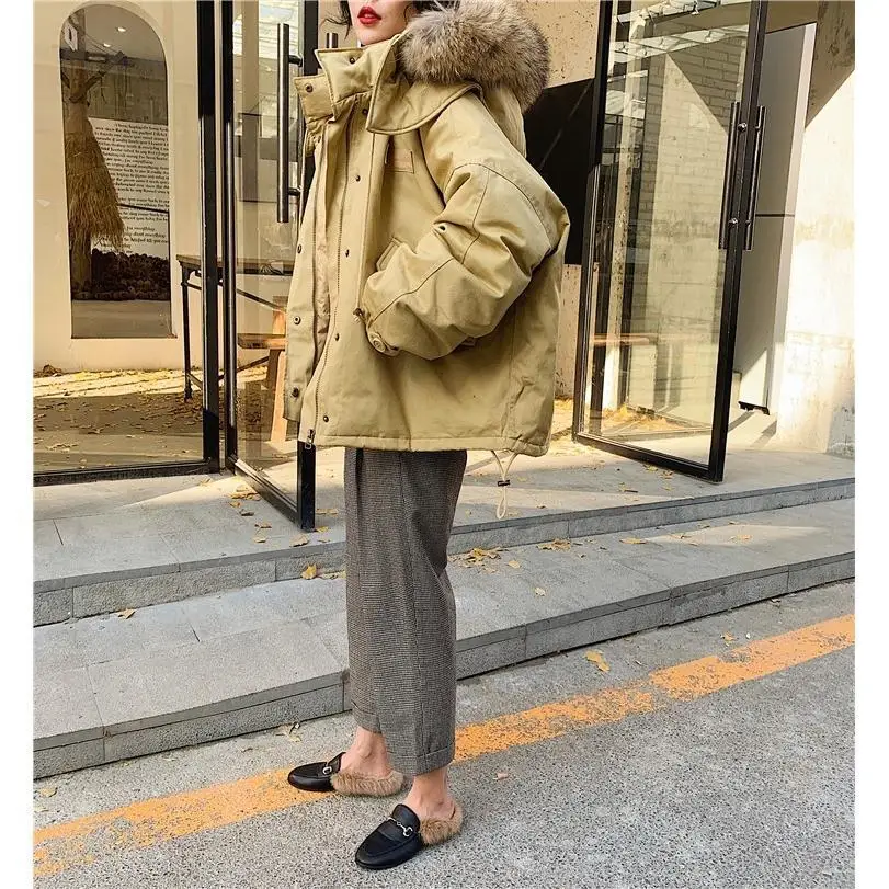 

2025 New Women's Workwear Cotton Jacket High-end Patchwork Cotton Coat Winter Thickened Outerwear