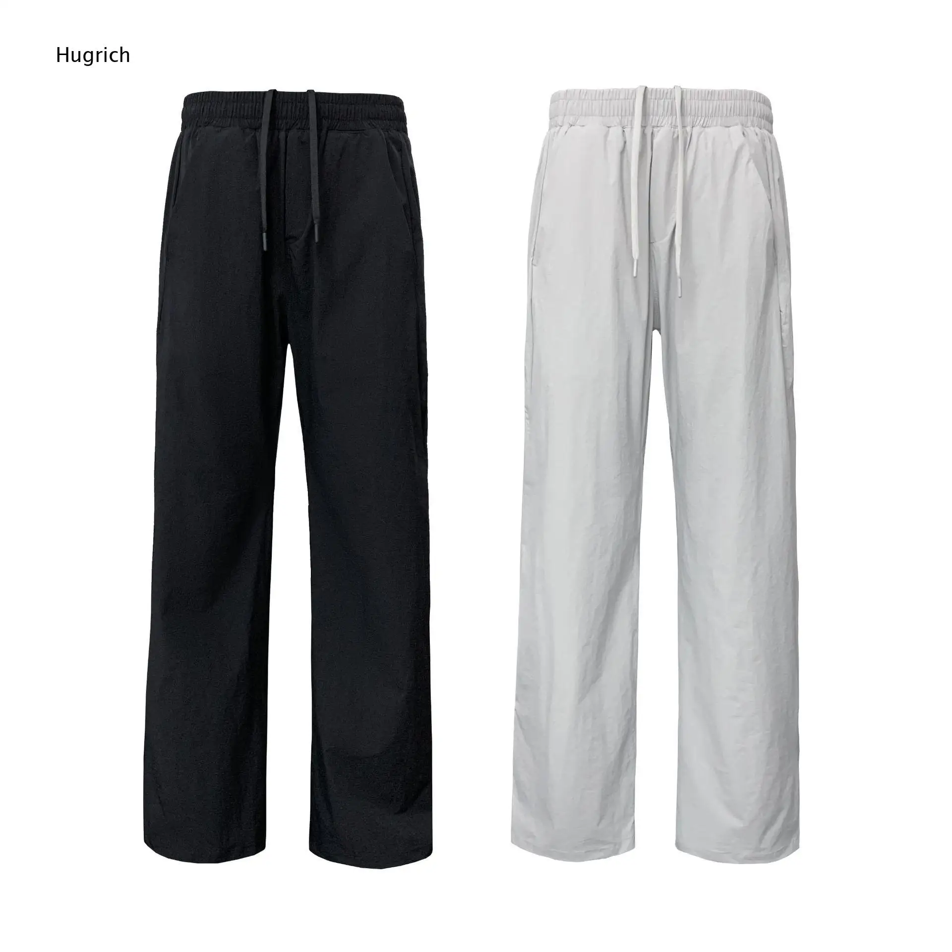 Wrinkle Resistant Breathable Full Length Side Pocket Minimalist Daily Streetwear Men's Wide Leg Pants