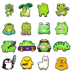 Animals Frog Duck Shoe Charms Pin for Crocs Accessories Charms Clogs Bubble Slides Shoe DIY Shoe Decoration Women Party Gift