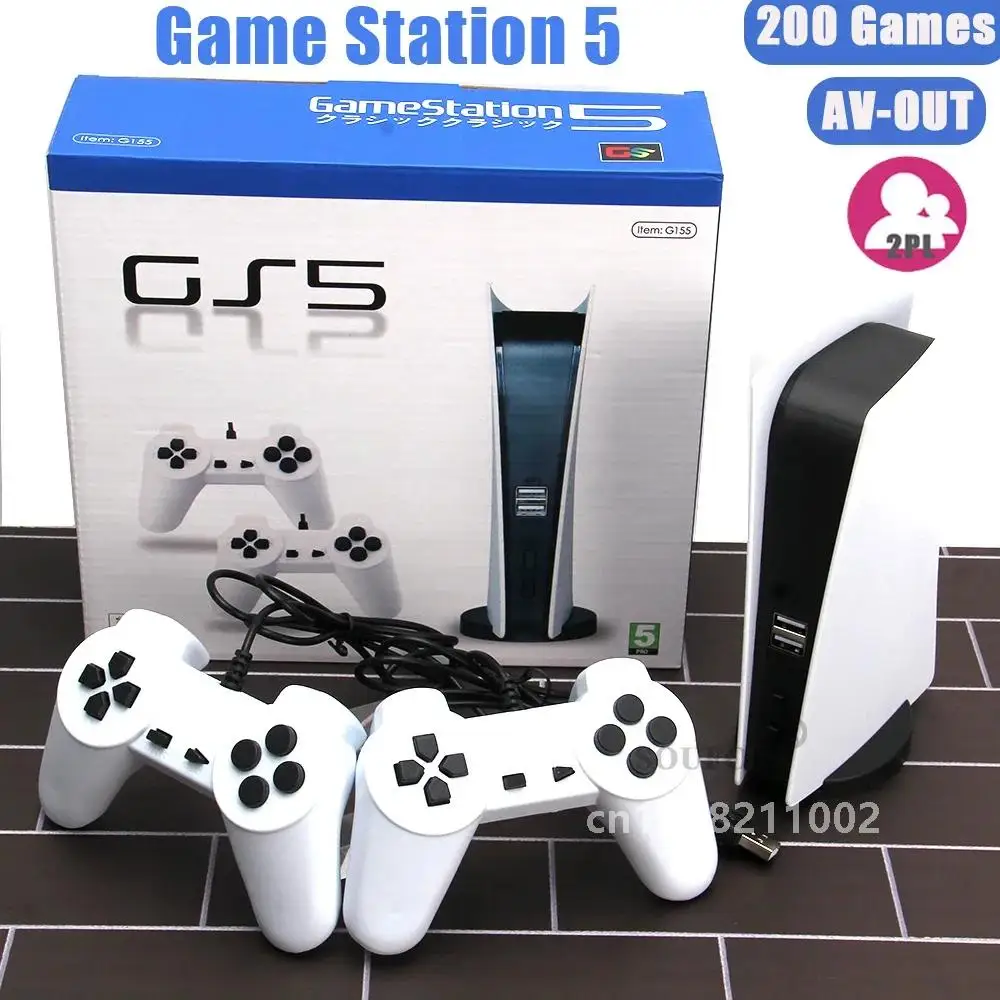 GS5 Game Station 5 Video Game Console With 200 Classic Games 8 Bit TV Consola Retro USB Wired Handheld Two Game Player AV Output