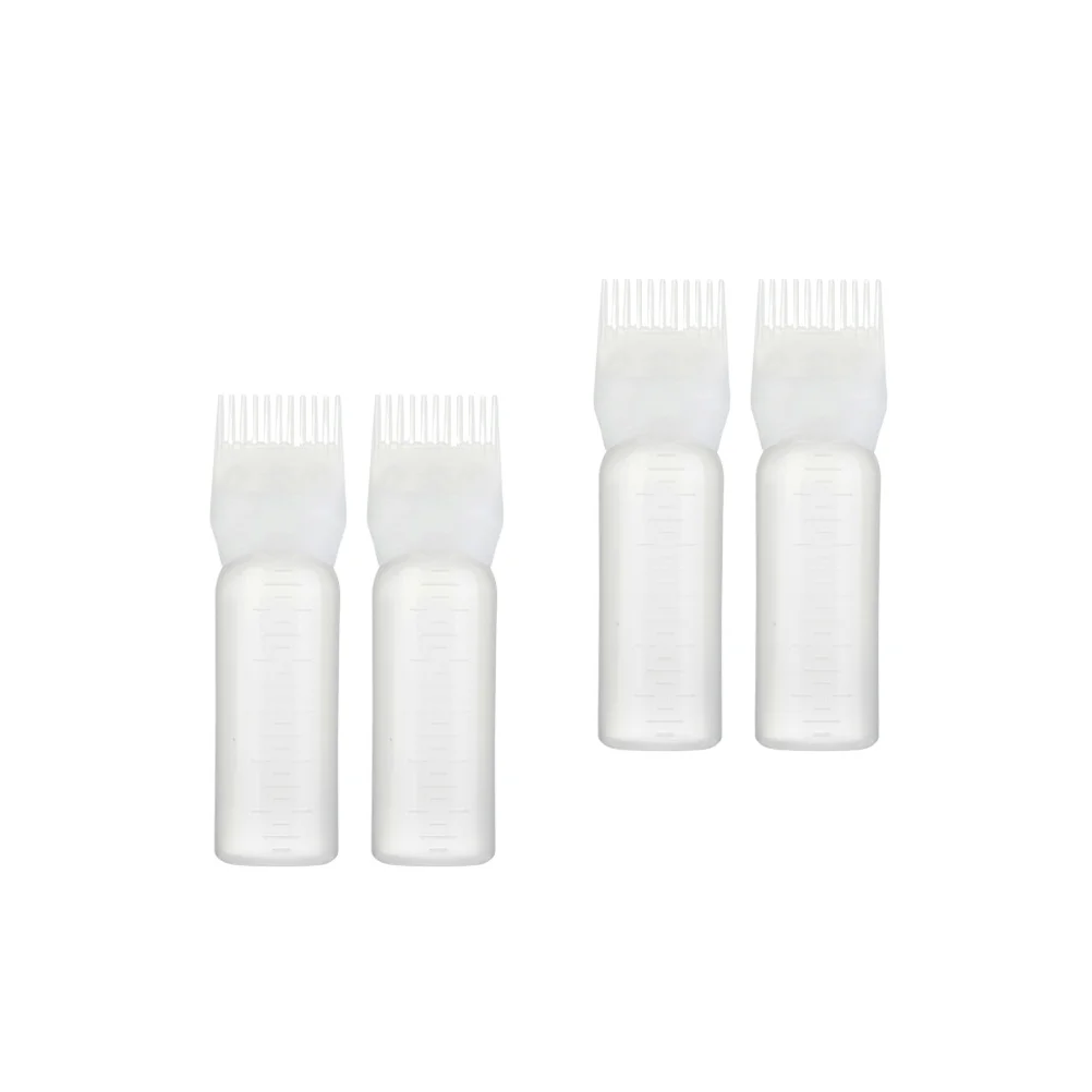 

4pcs Hair Dye Bottle Applicator Comb For Root Touch Up Coloring Irrigation Tool Shampoo Washing Dry Cleaning Bottle